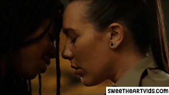 Interracial lesbian porn with black and white lesbians in prison