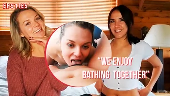 Canadian lesbians indulge in shower sex and lesbian passion